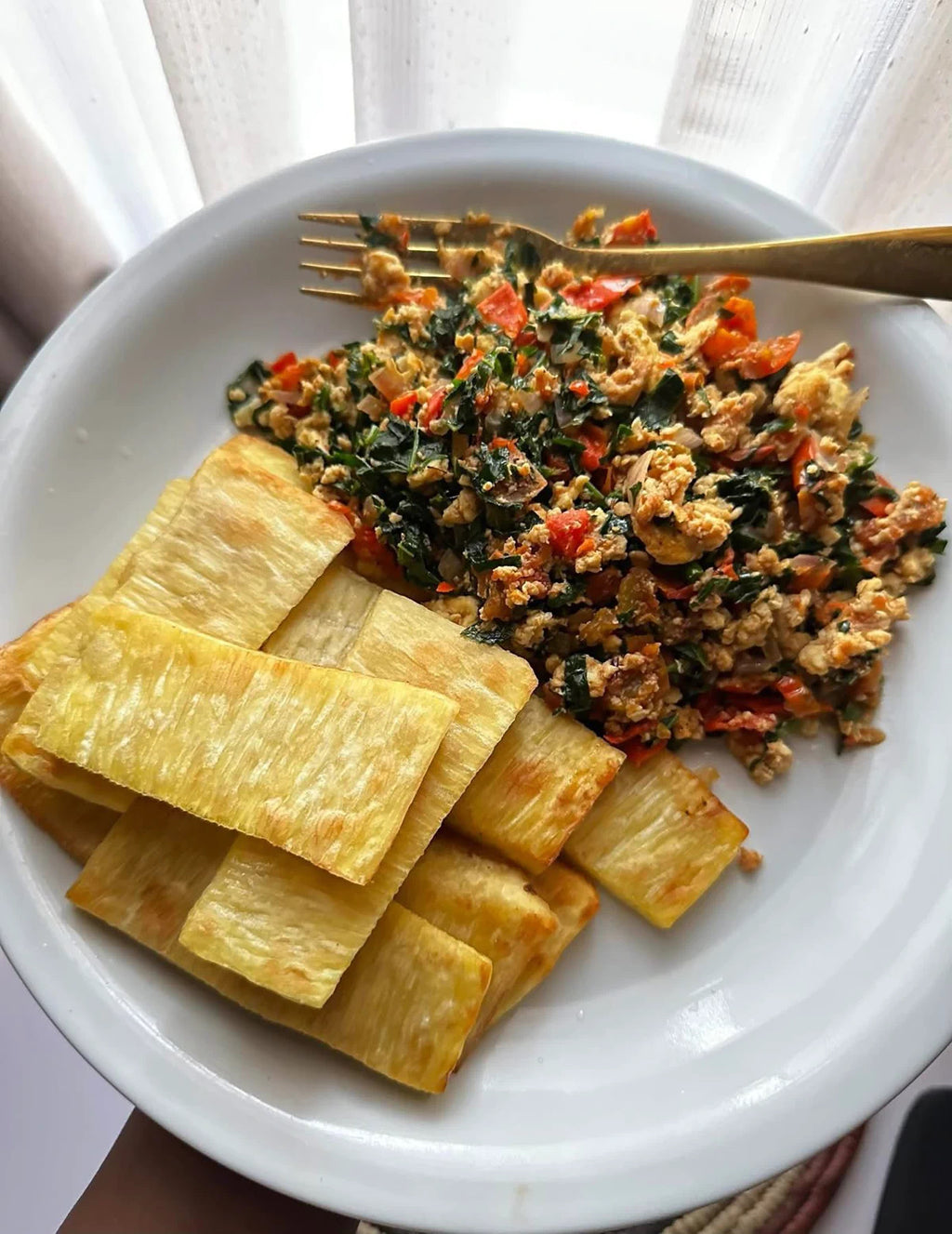 Egg Sauce & Fried Yam